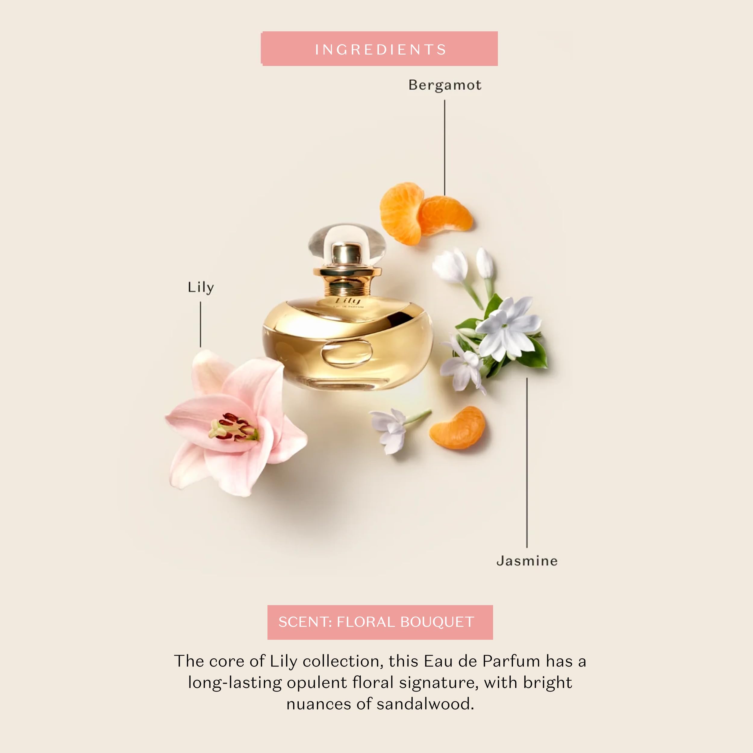 O BOTICARIO Lily stargazer lily heart notes emphasize fresh floral character.
