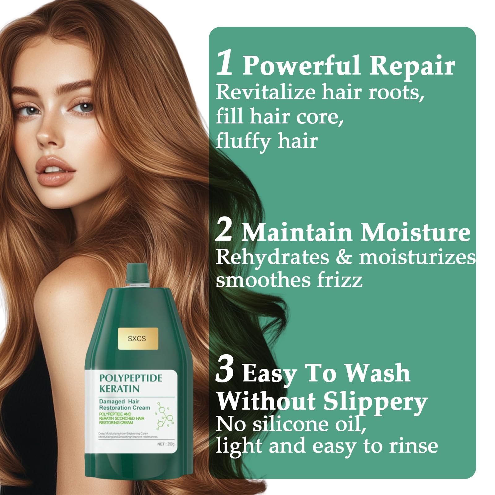 OBRADOYA Polypeptide Keratin Hair Mask pump dispense detail suggesting easy application