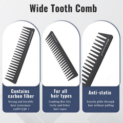 O BRUSHZOO Wide-Tooth Comb with carbon fiber glide for thick hair.