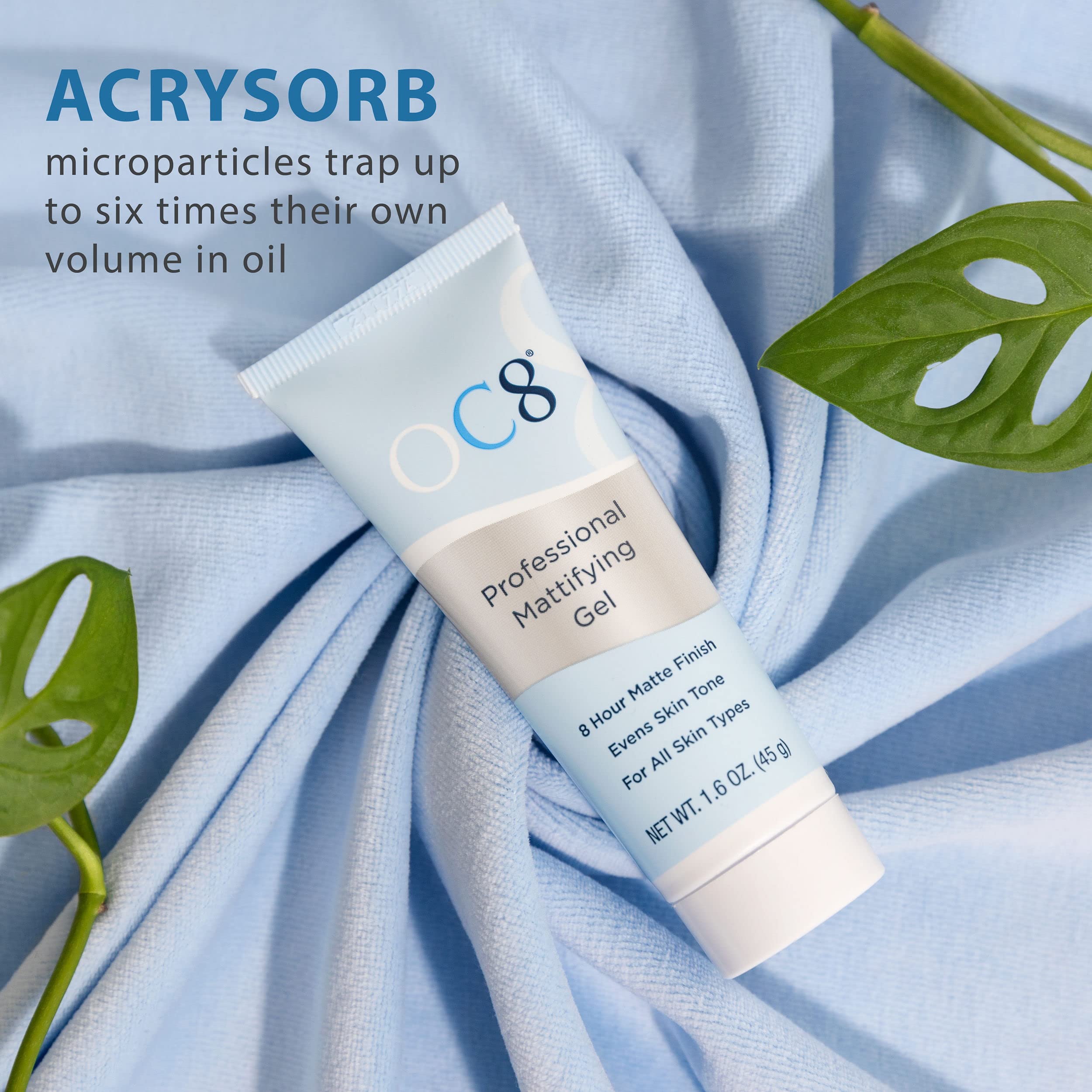 OC8 gel on skin delivering eight-hour shine control