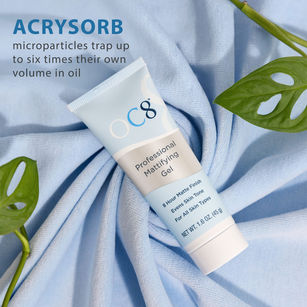 OC8 gel on skin delivering eight-hour shine control