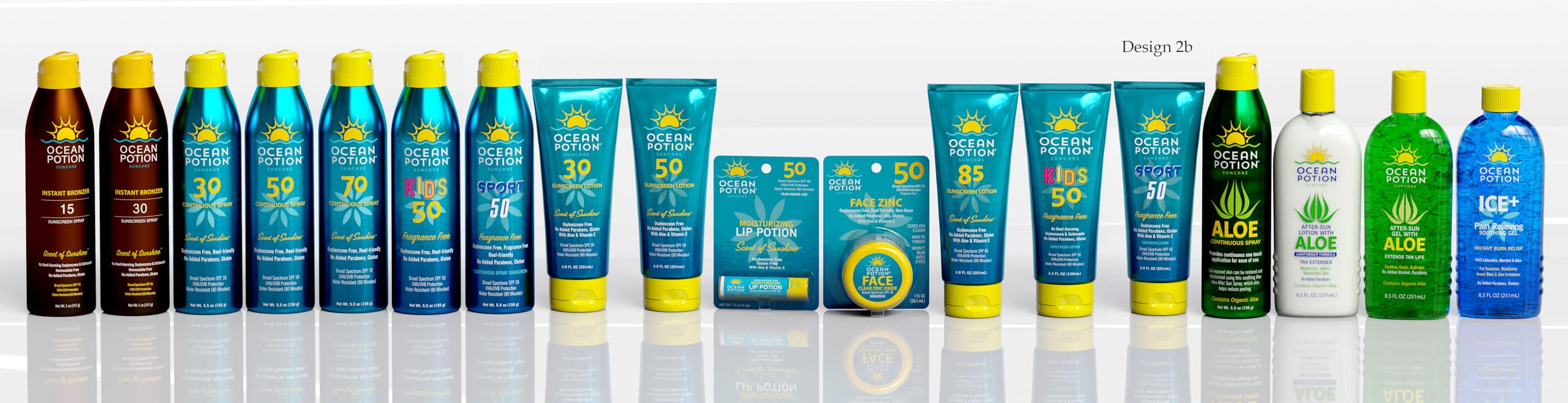 Ocean Potion Face Zinc SPF50 clear formula delivers a no white cast look.