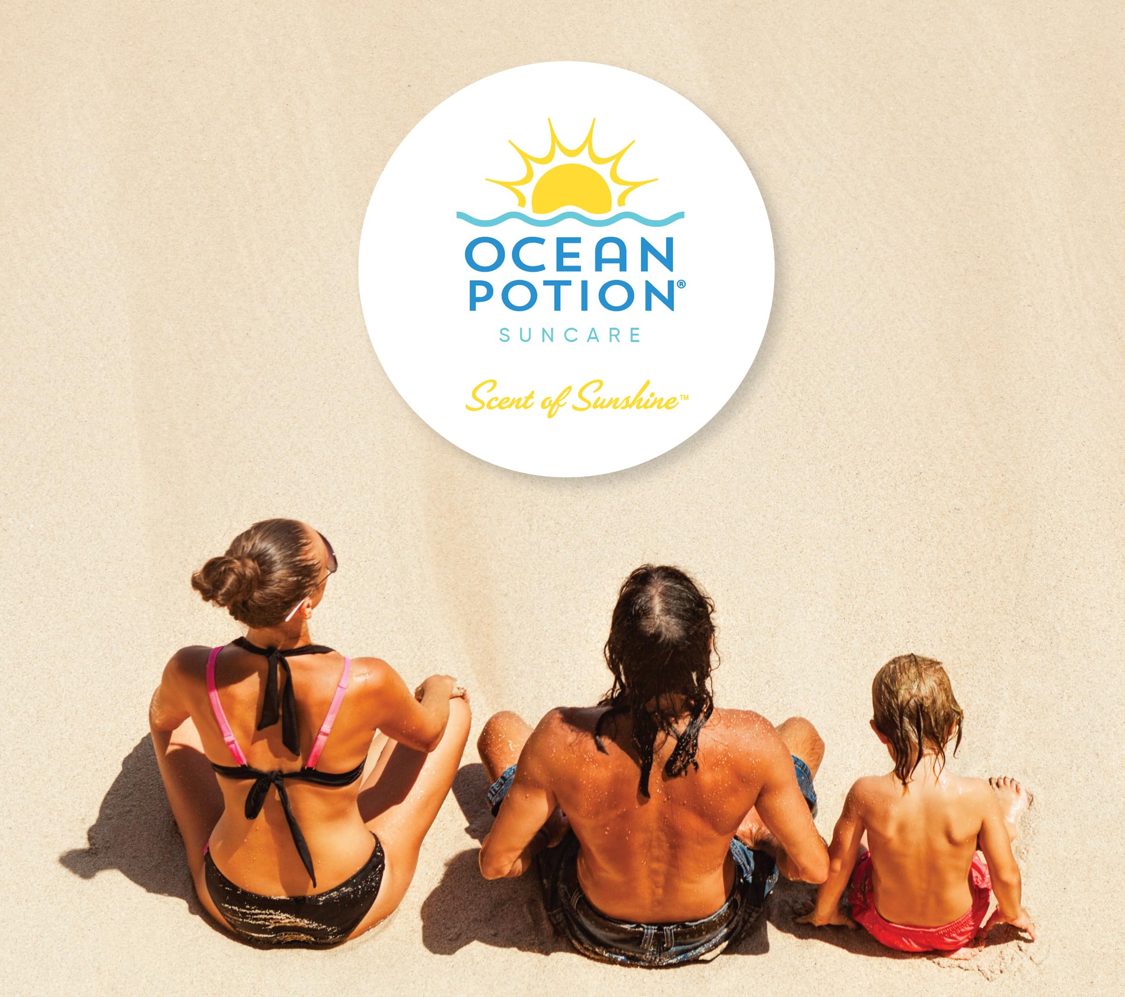 Ocean Potion Sunscreen Lotion SPF50 travel-friendly packaging for hikes and beach trips.