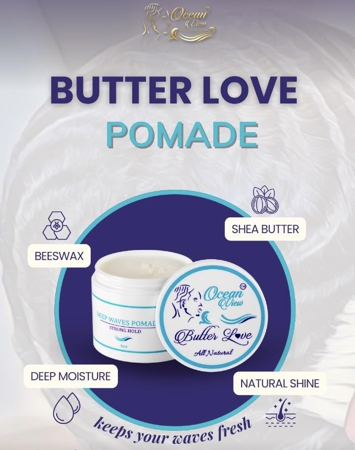 Ocean View Deep Waves Pomade texture close-up highlights creamy, non-greasy finish ideal for daily styling.