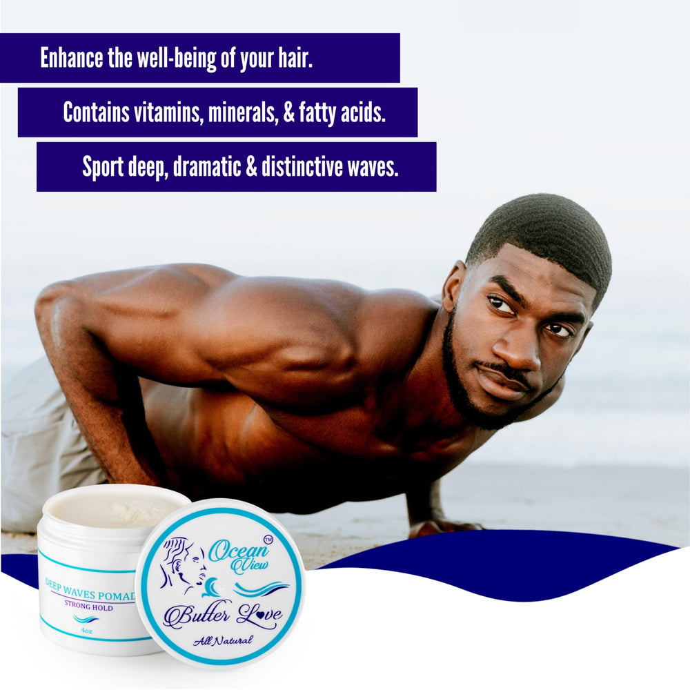 Ocean View Deep Waves Pomade USA-made, cruelty-free branding resonates with veteran-owned values.