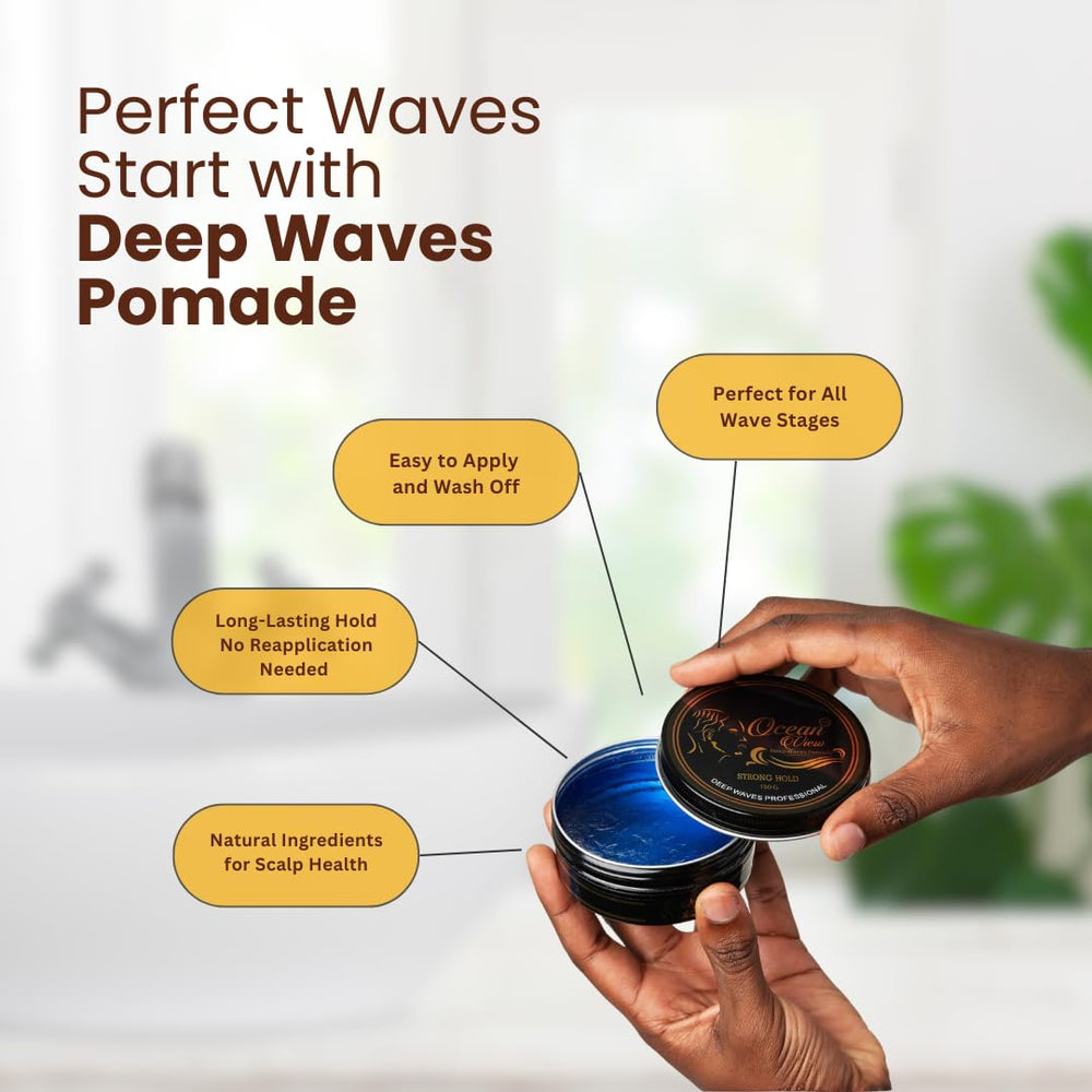 Water-based formula of Ocean View Deep Waves Pomade supports easy wash and residue-free styling