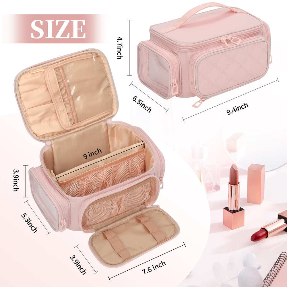 OCHEAL makeup bag brush-compartment protects brushes from dust.