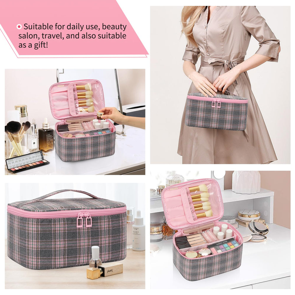 OCHEAL makeup bag keeps cosmetics neatly stored in one accessible place.