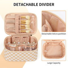 OCHEAL makeup bag flexible dividers maximize cosmetic storage on the go