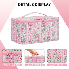 OCHEAL makeup bag flexible dividers create tidy cosmetic sections.