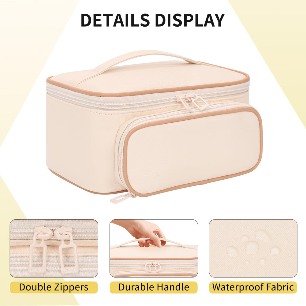OCHEAL makeup bag front pocket for lipstick and small tools.