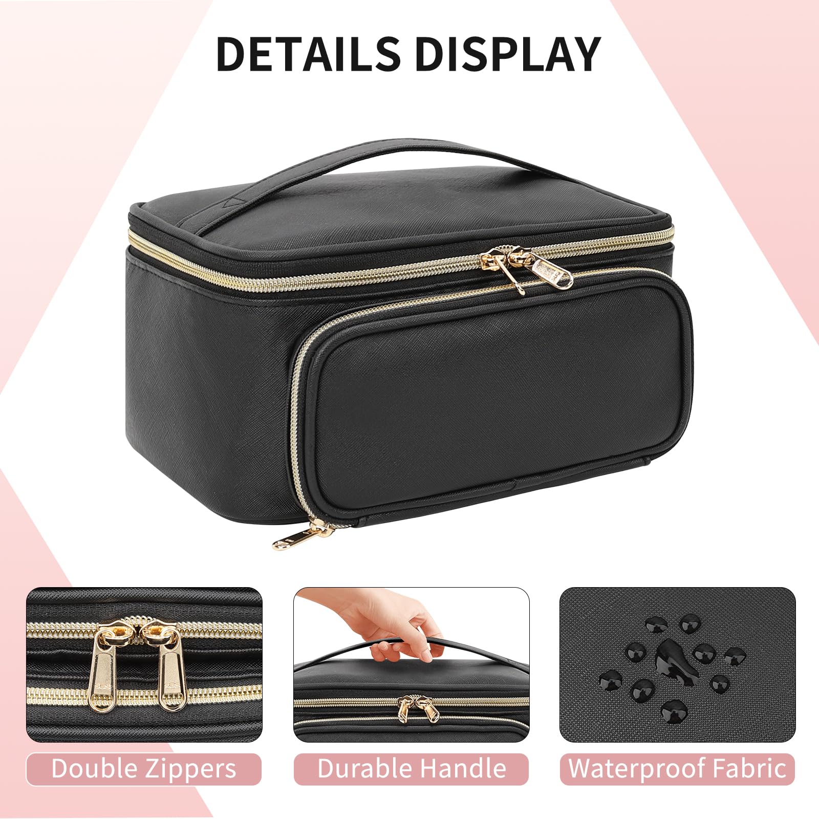 OCHEAL makeup bag front pockets storing small tools and lipstick