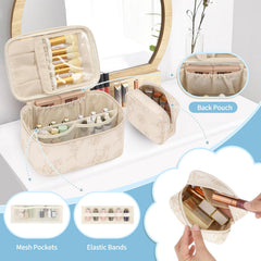 OCHEAL makeup bag large bag interior with multiple pockets for organized palettes.