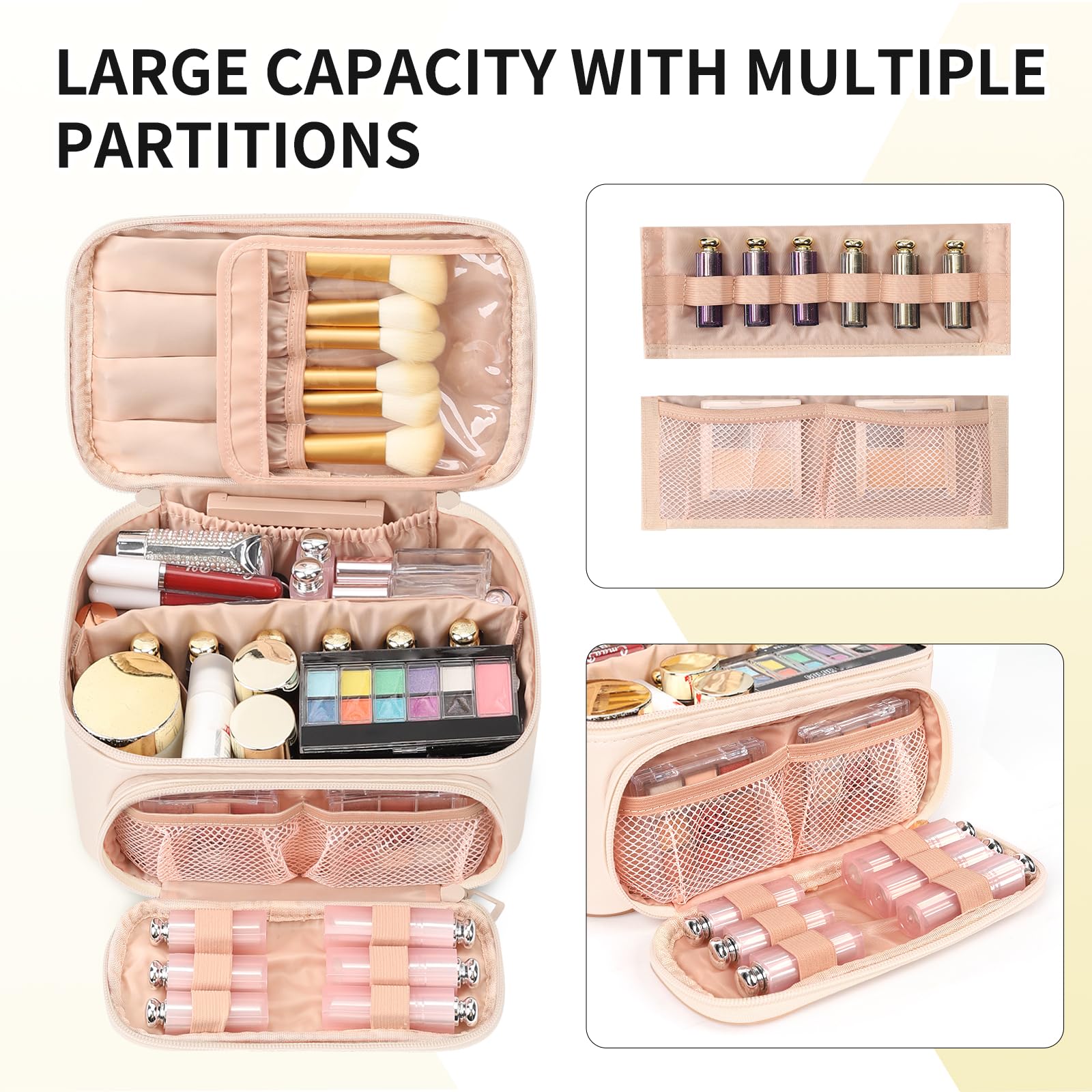 OCHEAL makeup bag large main compartment keeps items organized.