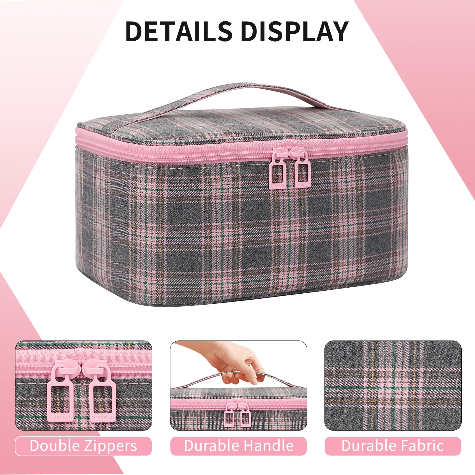 OCHEAL makeup bag lightweight design makes everyday carry easy.