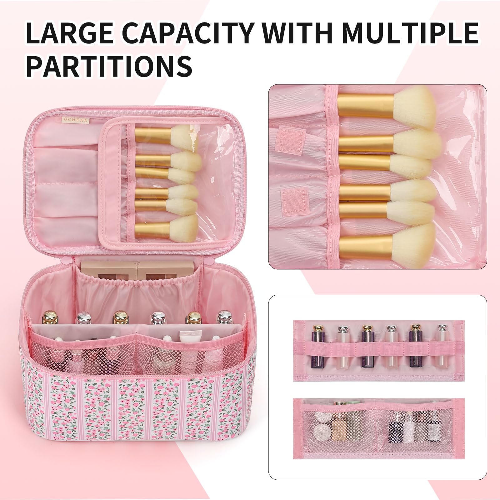 OCHEAL makeup bag lightweight and portable for travel anywhere.