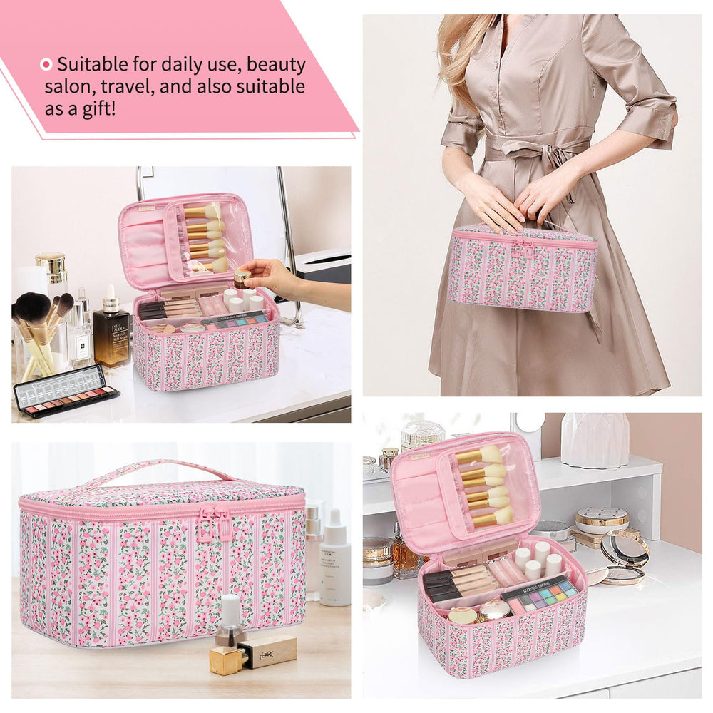 OCHEAL pink floral design adds feminine style to practical storage.