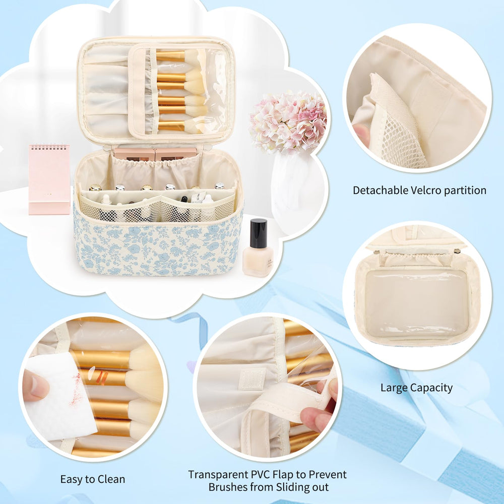 OCHEAL Makeup Bag Set divider inside keeps cosmetics organized during trips