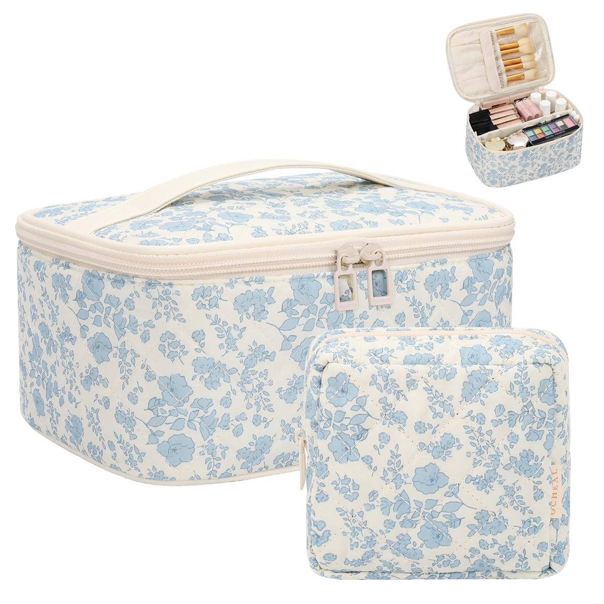OCHEAL Makeup Bag Set large bag with ample space for full-size cosmetics and tools