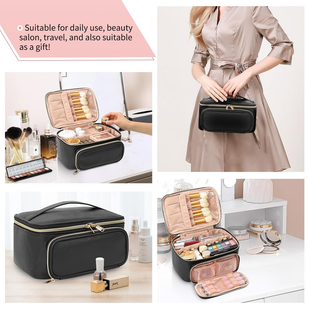 OCHEAL makeup bag travel size fits in a suitcase or gym bag.