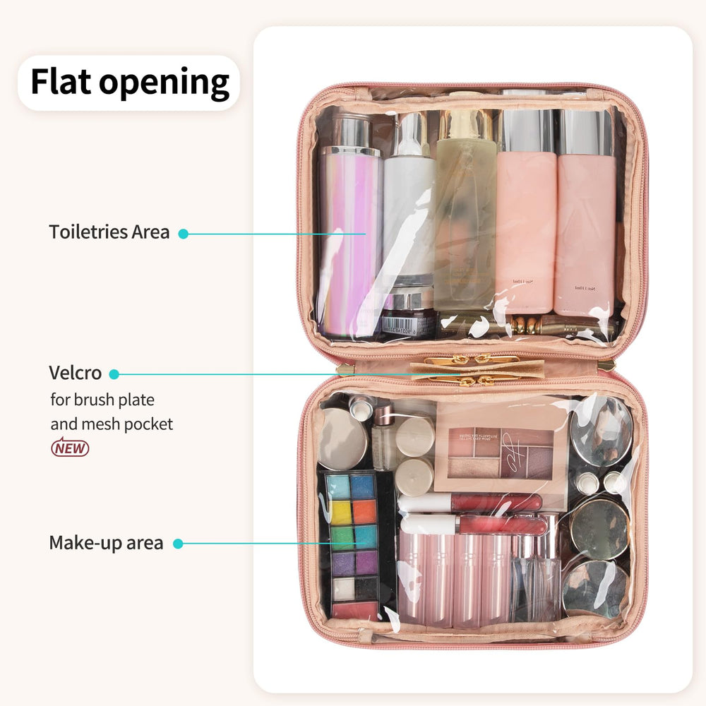 OCHEAL makeup bag with waterproof lining resists spills and cleans easily.