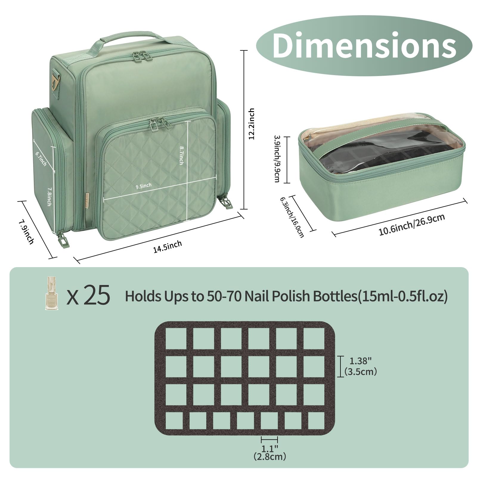 OCHEAL nail polish organizer bottle storage designed for 75 plus bottles and lamp section