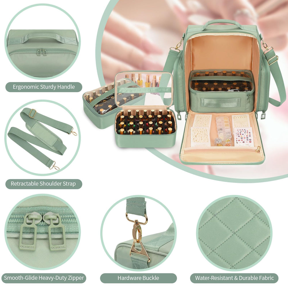 OCHEAL nail polish organizer travel-ready design supports easy packing in luggage