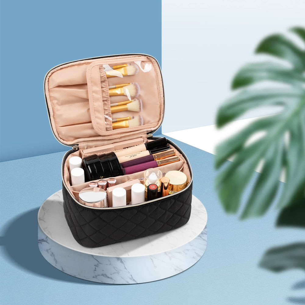 OCHEAL separate brush compartment keeps brushes dust-free and organized.