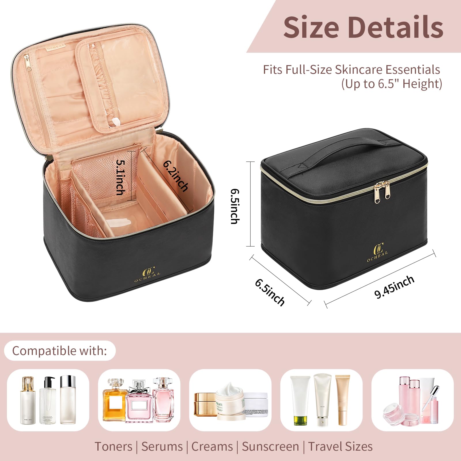 OCHEAL divider and brush area keeps brushes and masks organized and dust-free.