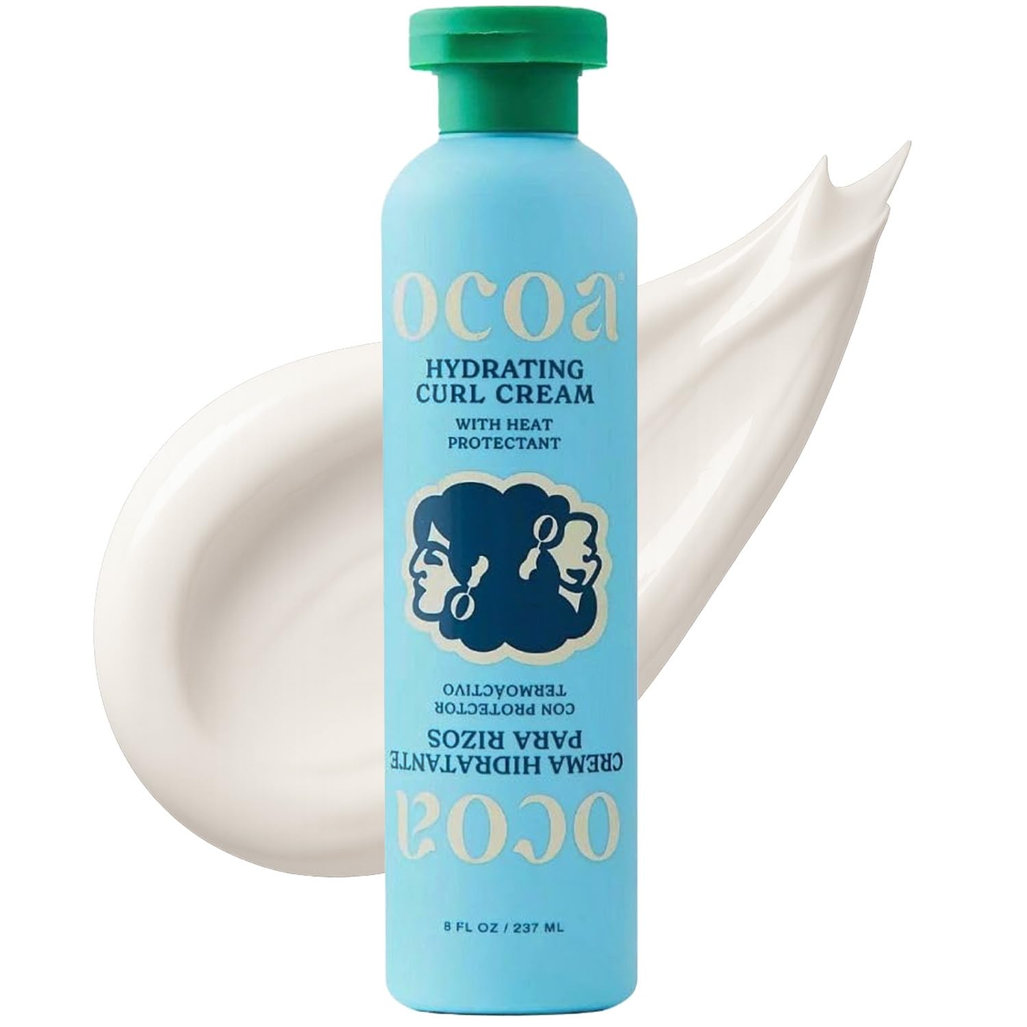 OCOA Beauty Hydrating Curl Cream jar showing rich hydration for defined curls.