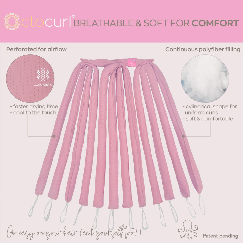 Octocurl No Headband heatless curler in-use side view demonstrates effortless day-to-night styling