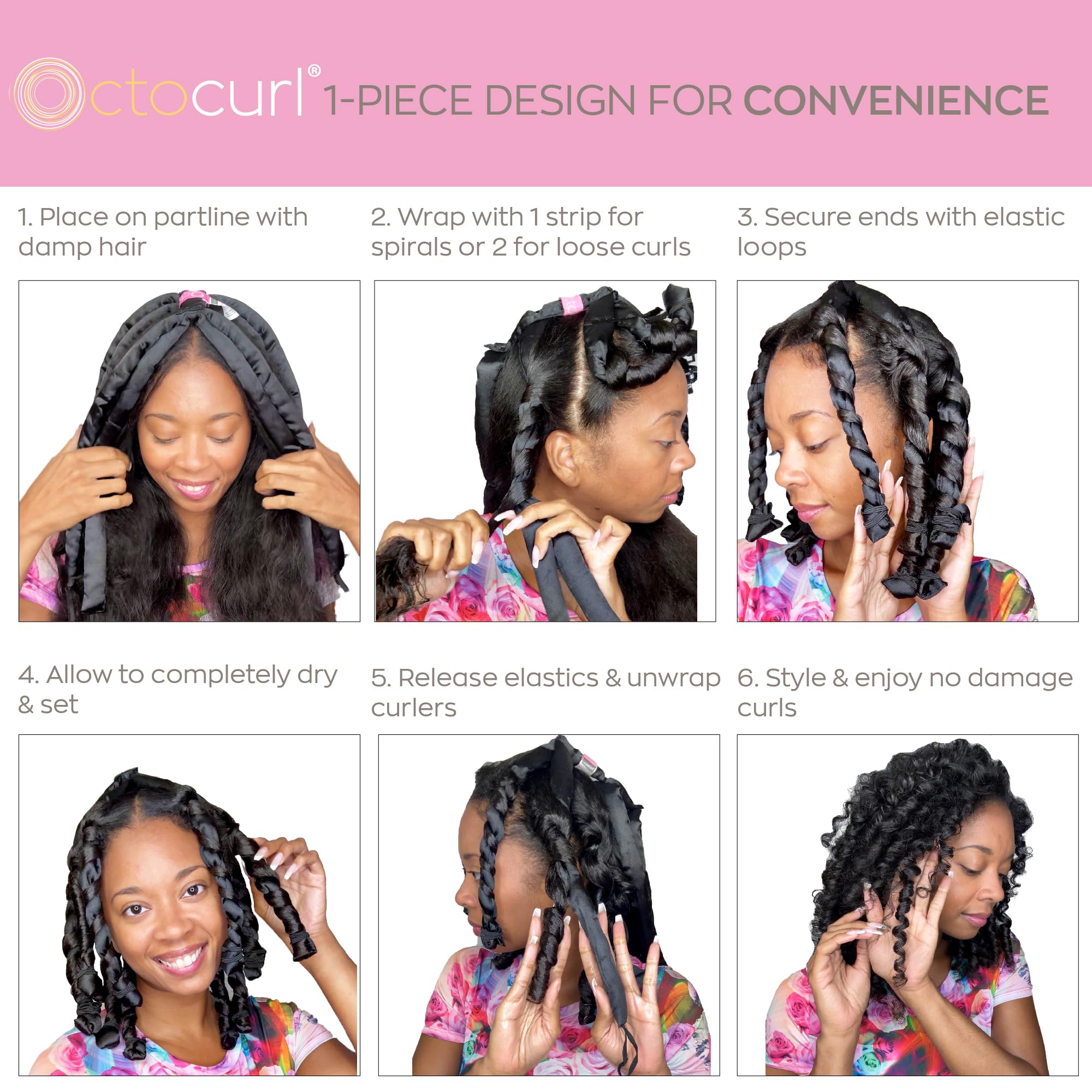Octocurl spiral beach waves result on long hair without heat