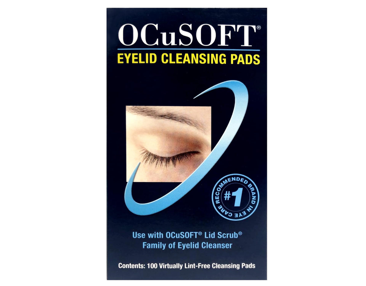 OCuSOFT dry replacement pads 100-count pack for gentle eyelid cleansing
