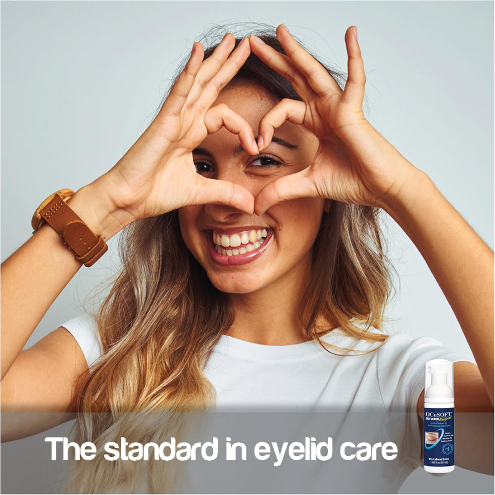 OCuSOFT eyelid cleanser removes makeup and pollen with easy foaming action