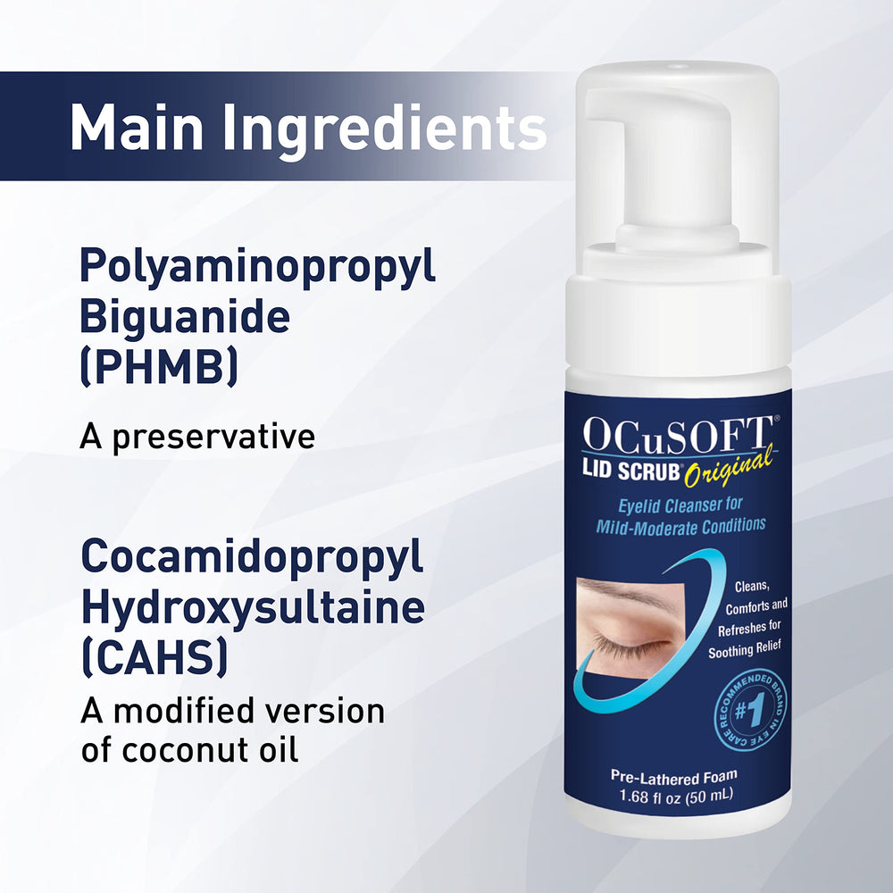 OCuSOFT instant foaming action demonstrated by pressing pump into pad.