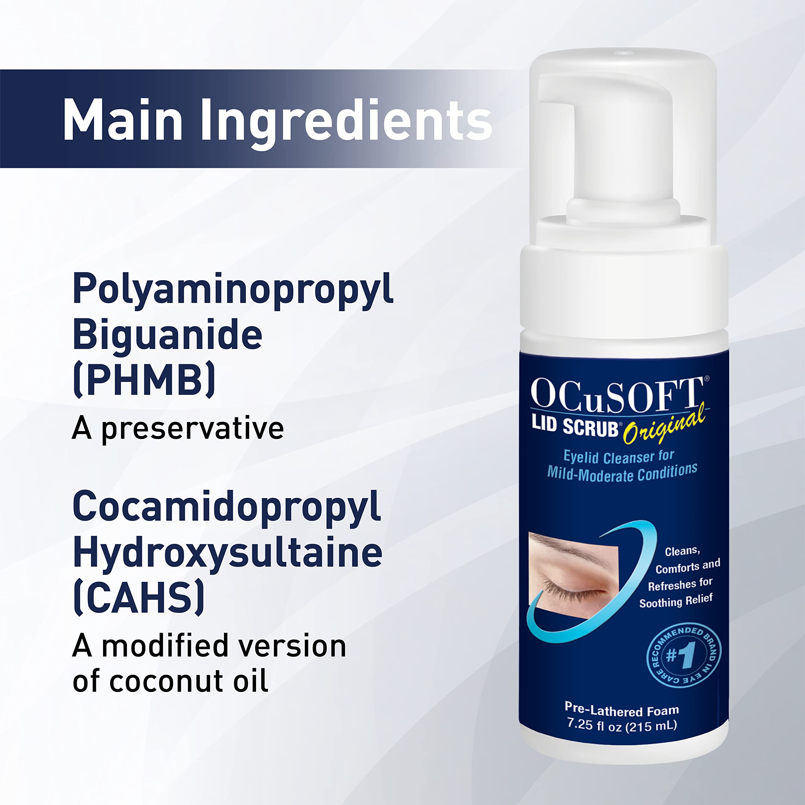 OCuSOFT Lid Scrub doctor-recommended brand—trusted by eye care professionals for eyelid hygiene.