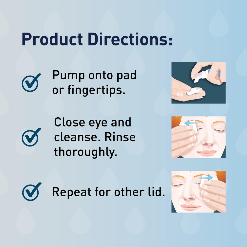 OCuSOFT Lid Scrub foam applied to eyelids—gentle cleansing with a soothing, refreshing feel.