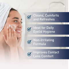 OCuSOFT Lid Scrub foam dispense—instant foam builds lather to simplify cleansing.