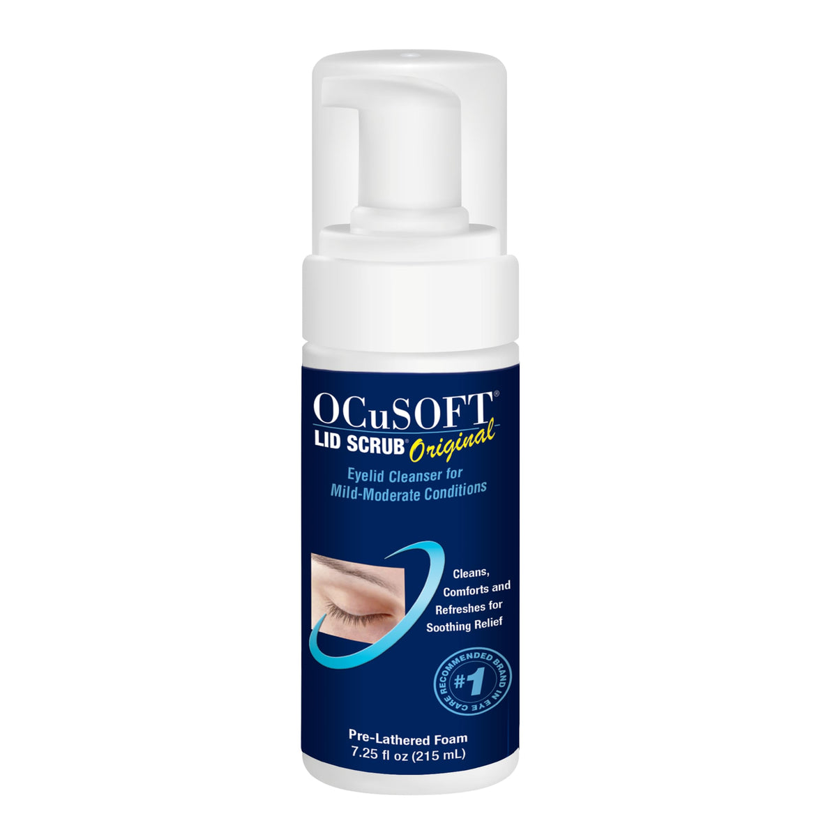 OCuSOFT Lid Scrub Original bottle—gentle daily eyelid cleanser for oil, pollen, and makeup removal.