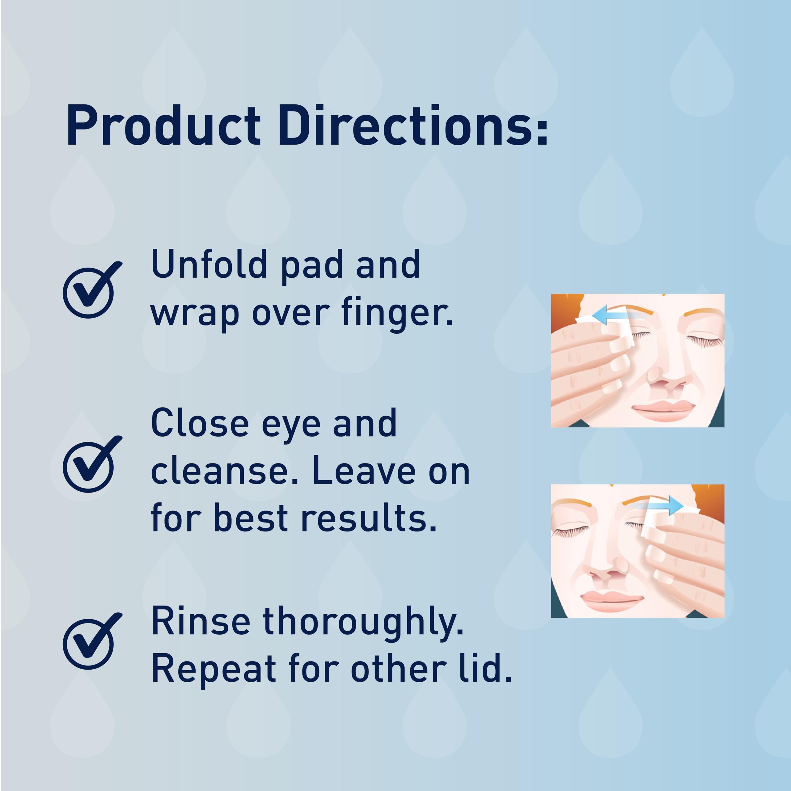 OCuSOFT Lid Scrub Plus pads shown in use for daily eyelid hygiene.