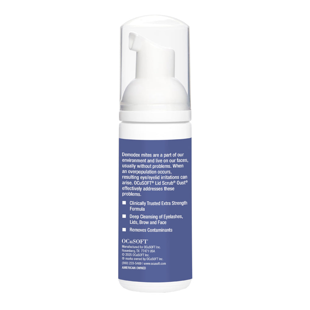OCuSOFT Oust Demodex Foam Cleanser used in routine to apply and rinse