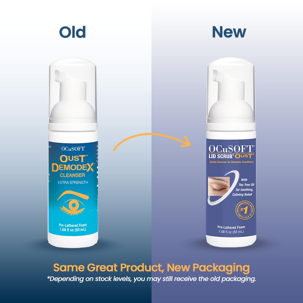 OCuSOFT Oust Demodex Foam Cleanser helping remove pollen and oil from facial area