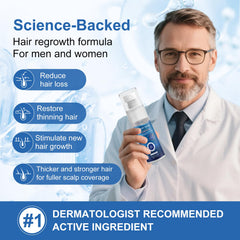 OCVWJKD beard growth usage shows spray applied to beard lines.