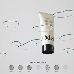 Damp application of Odele Air Dry Styler on hair for effortless air-dried style