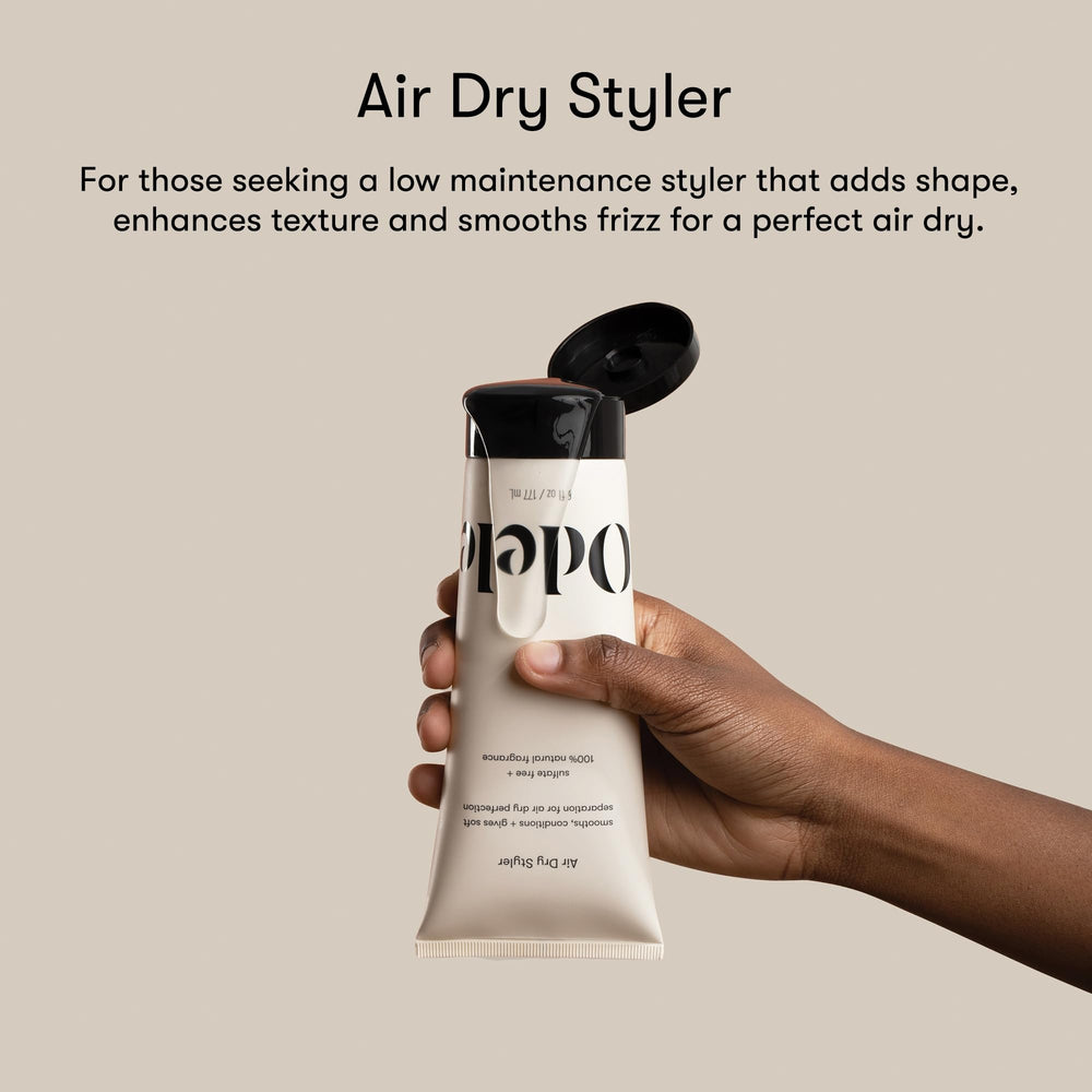 Odele Air Dry Styler on model's hair creating soft defined waves with frizz control