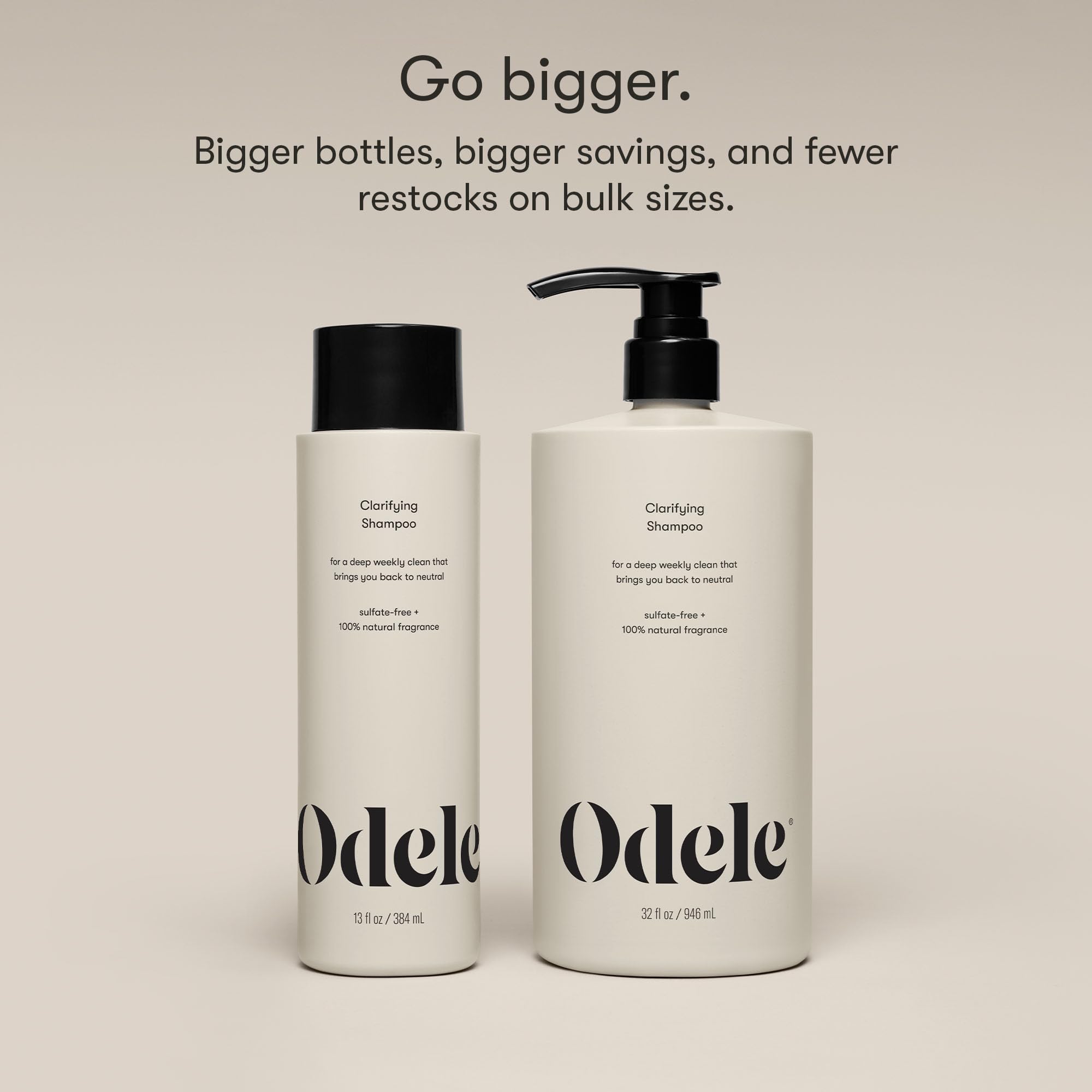 Odele Clarifying Shampoo dermatologist-tested badge ensuring gentle cleansing.