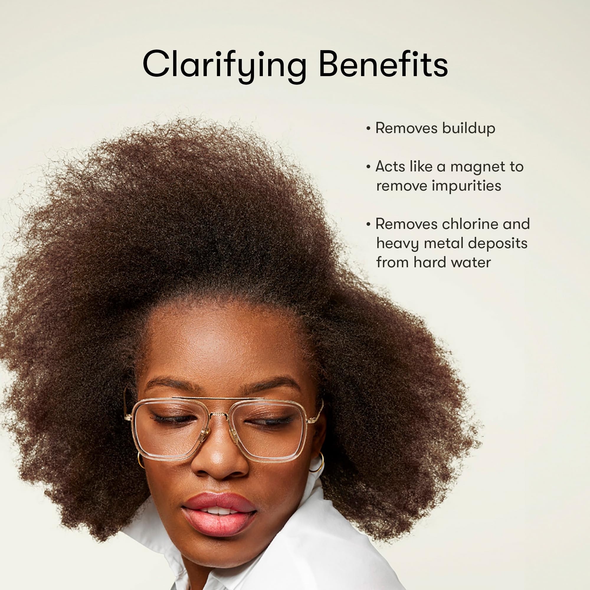 Odele Clarifying Shampoo hard-water-removal emphasizes chlorine and mineral deposit removal.