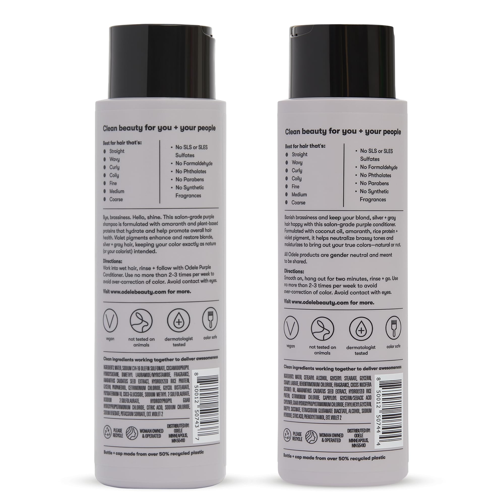 Odele cruelty-free and color-safe icon emphasizes ethical, inclusive hair care.