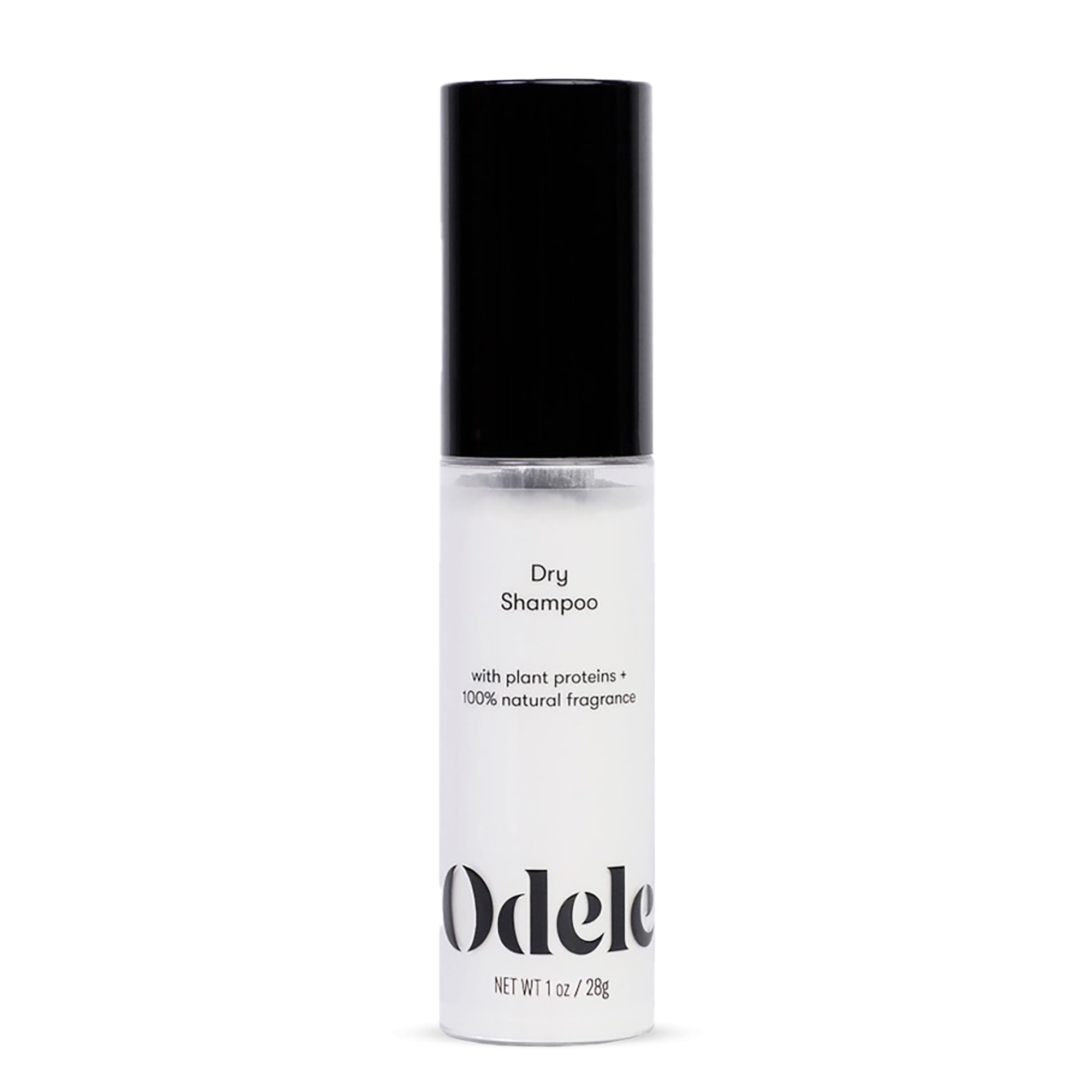 Odele Dry Shampoo bottle-front shows quick oil-absorption for refreshed roots.