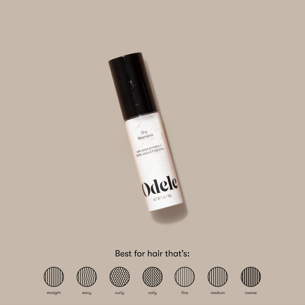 Odele Dry Shampoo roots-application demonstrates easy dispersion and lift.
